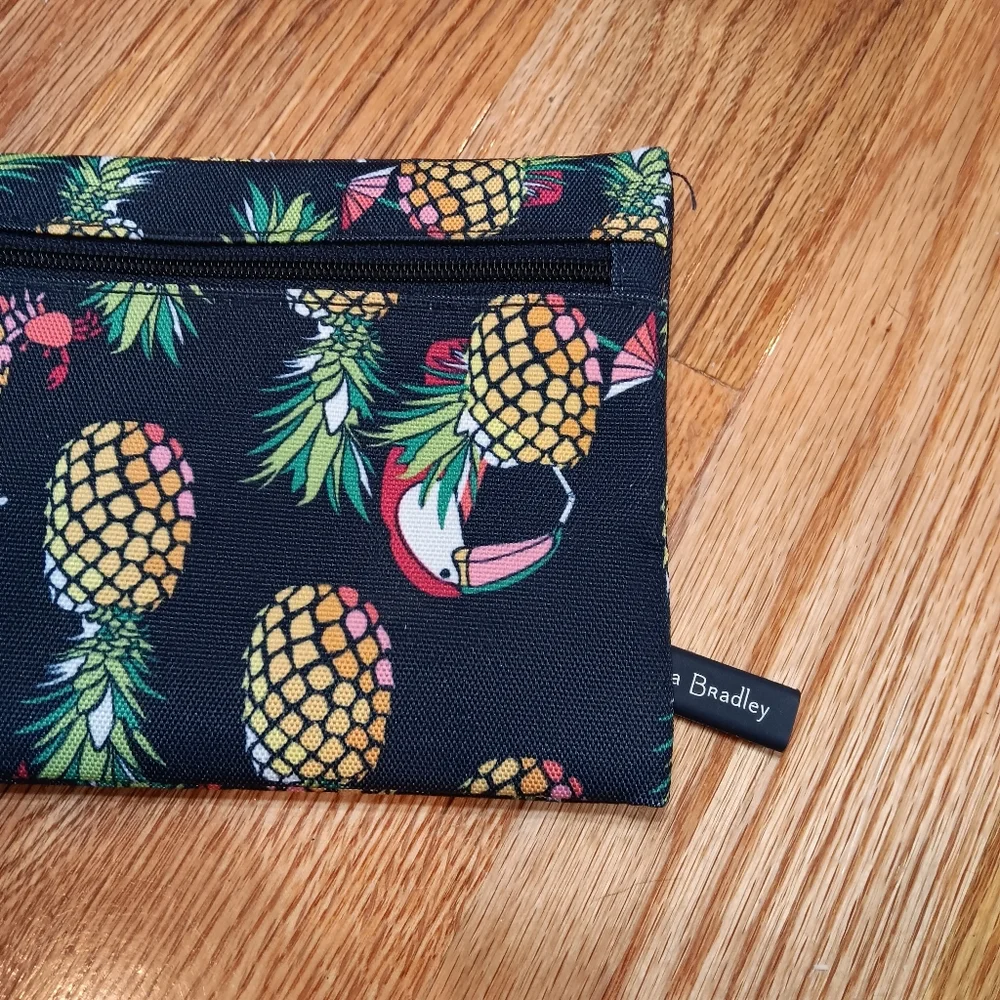 Vera Bradley Pencil Pouch Lighten Up Toucan Party! PINEAPPLES‎ TOUCAN